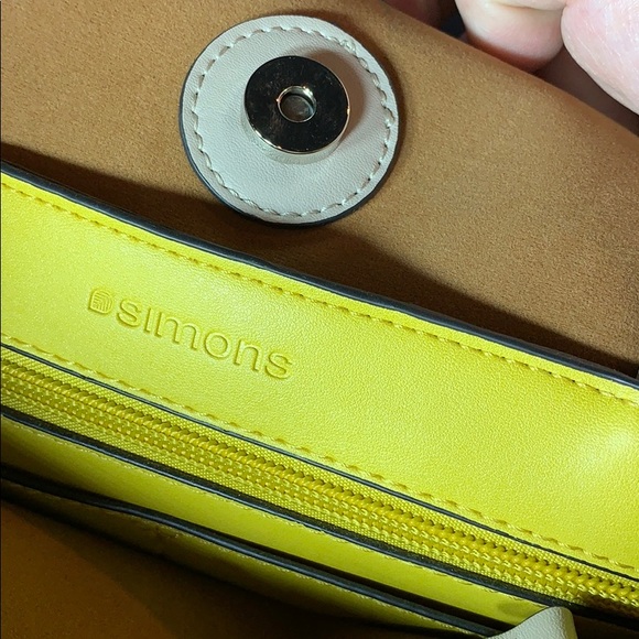 Simons tote with matching clutch - yellow and bone - Picture 3 of 5